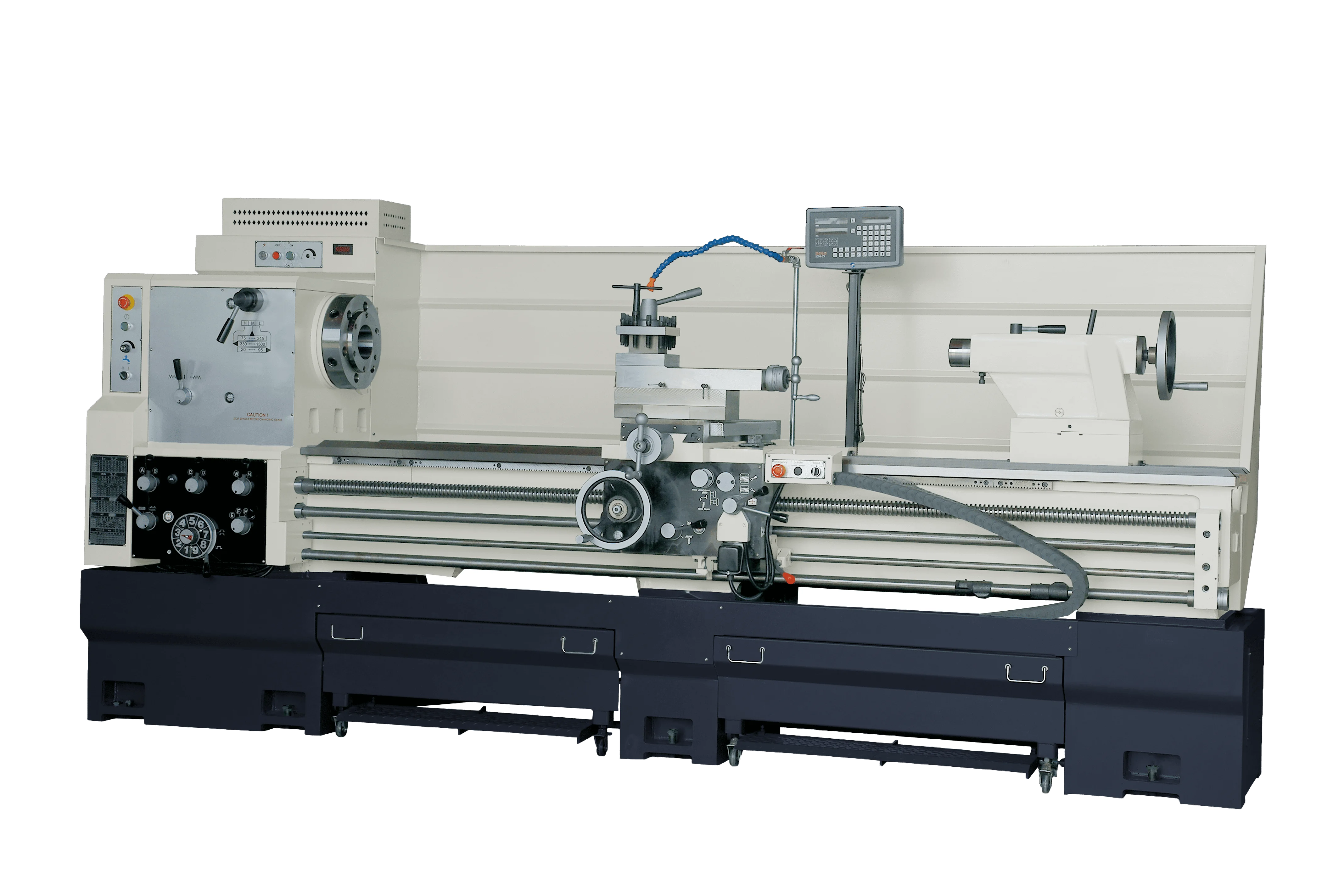 Conventional flat bed lathe